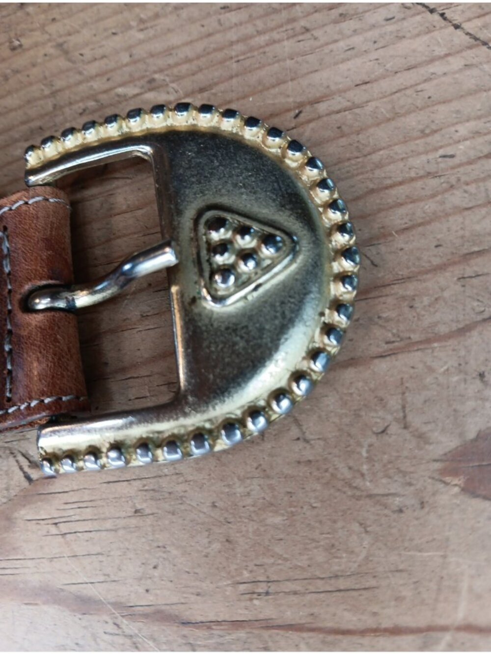 Vintage Belt The Limited Womens S Brown Leather Goldtone Buckle Laser Cut Outs - Picture 7 of 7